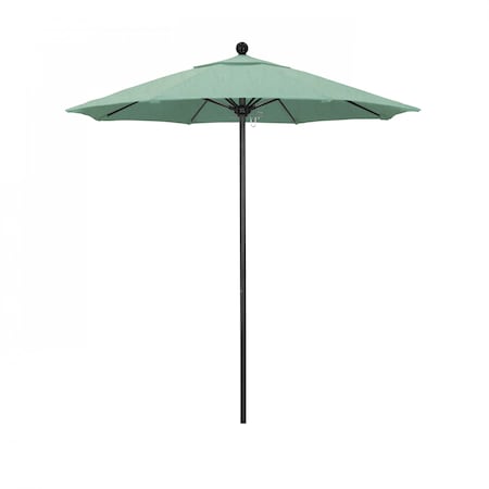 California Umbrella 7.5' Black Aluminum Market Patio Umbrella, Sunbrella Spectrum Mist 194061334195